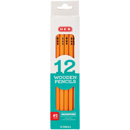 H-E-B Unsharpened #2 Classic Wood Pencils
