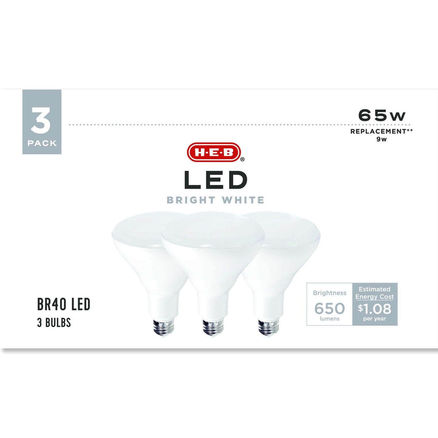 H-E-B BR40 65-Watt LED Light Bulbs - Bright White