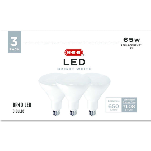H-E-B BR40 65-Watt LED Light Bulbs - Bright White