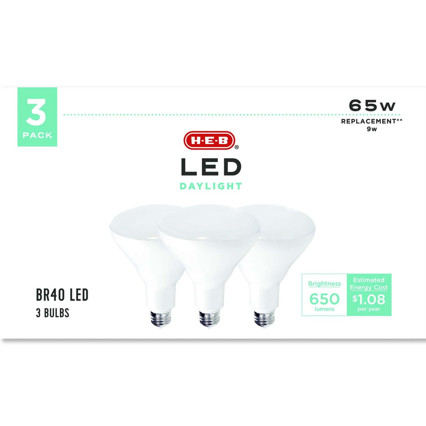 H-E-B BR40 65-Watt LED Light Bulbs - Daylight
