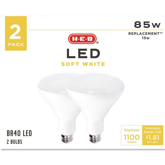 H-E-B BR40 85-Watt LED Light Bulbs - Soft White