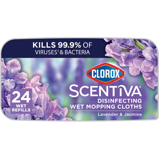 Clorox Scentiva Disinfecting Wet Mopping Refill Cloths - Lavender & Jasmine