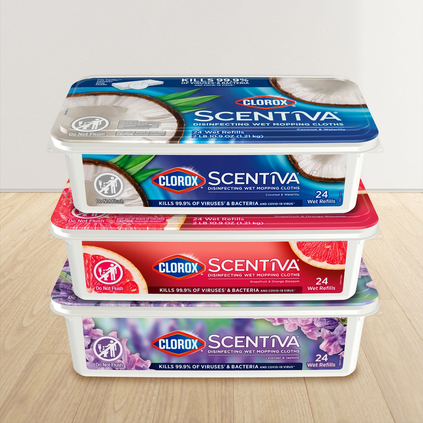 Clorox Scentiva Disinfecting Wet Mopping Refill Cloths - Lavender & Jasmine