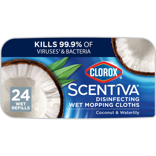 Clorox Scentiva Disinfecting Wet Mopping Refill Cloths - Coconut & Waterlily
