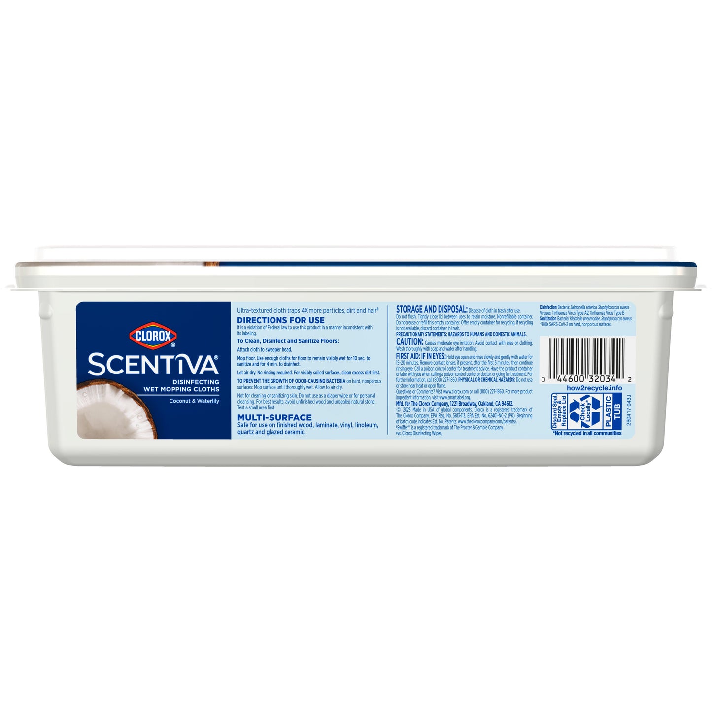 Clorox Scentiva Disinfecting Wet Mopping Refill Cloths - Coconut & Waterlily