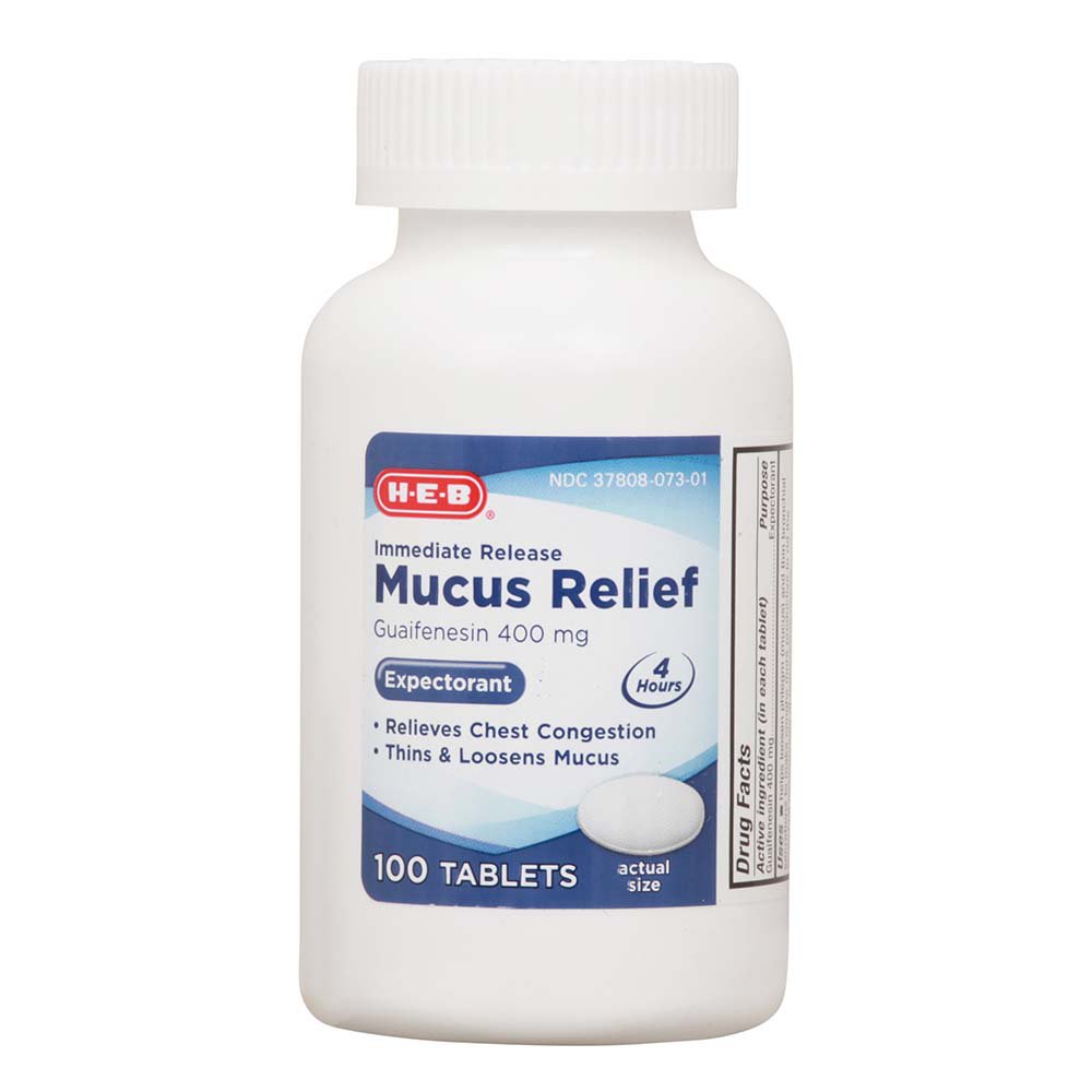 H-E-B Immediate Release Mucus Relief Tablets - 400 mg