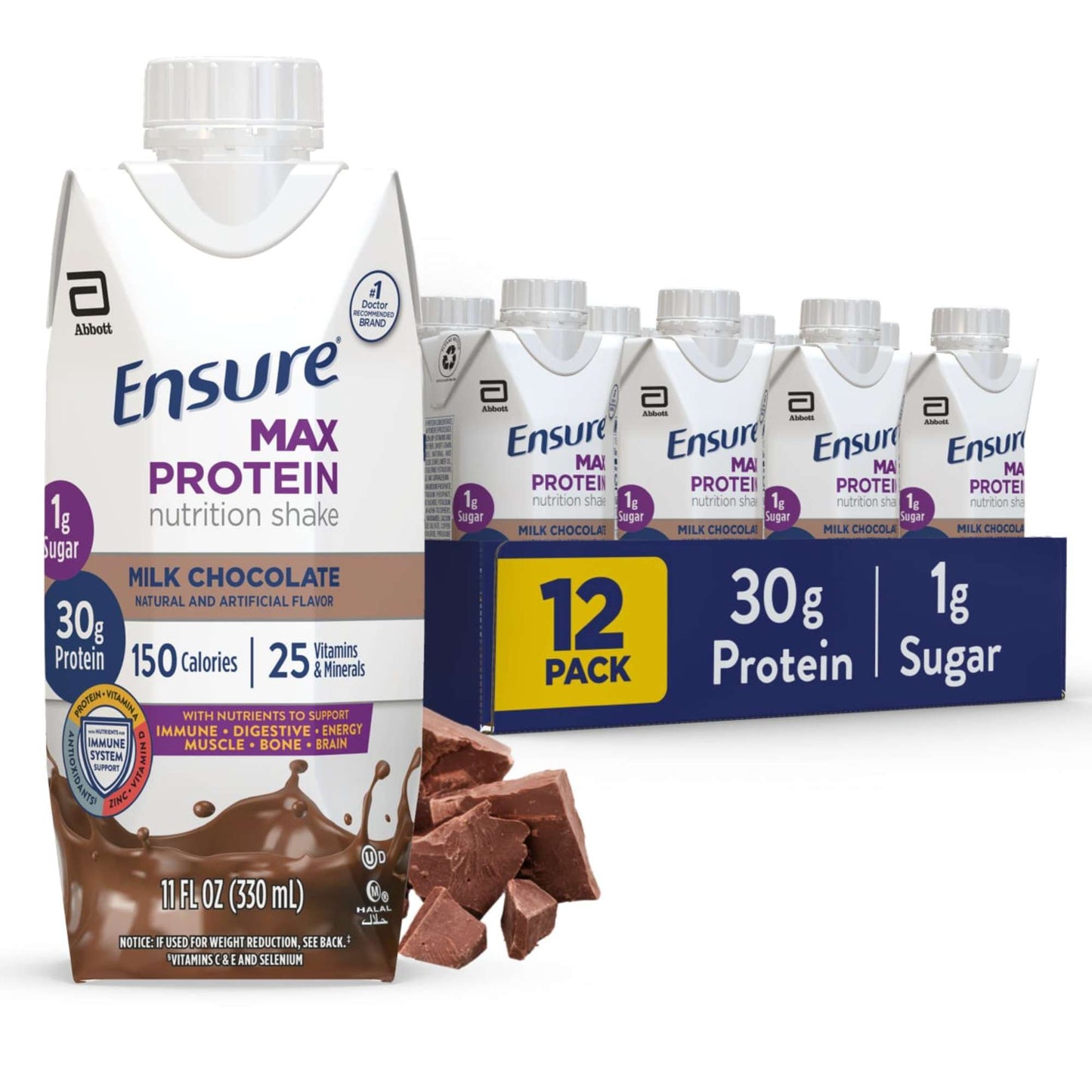 Ensure 30g Protein Nutrition Shakes 12 pk - Milk Chocolate
