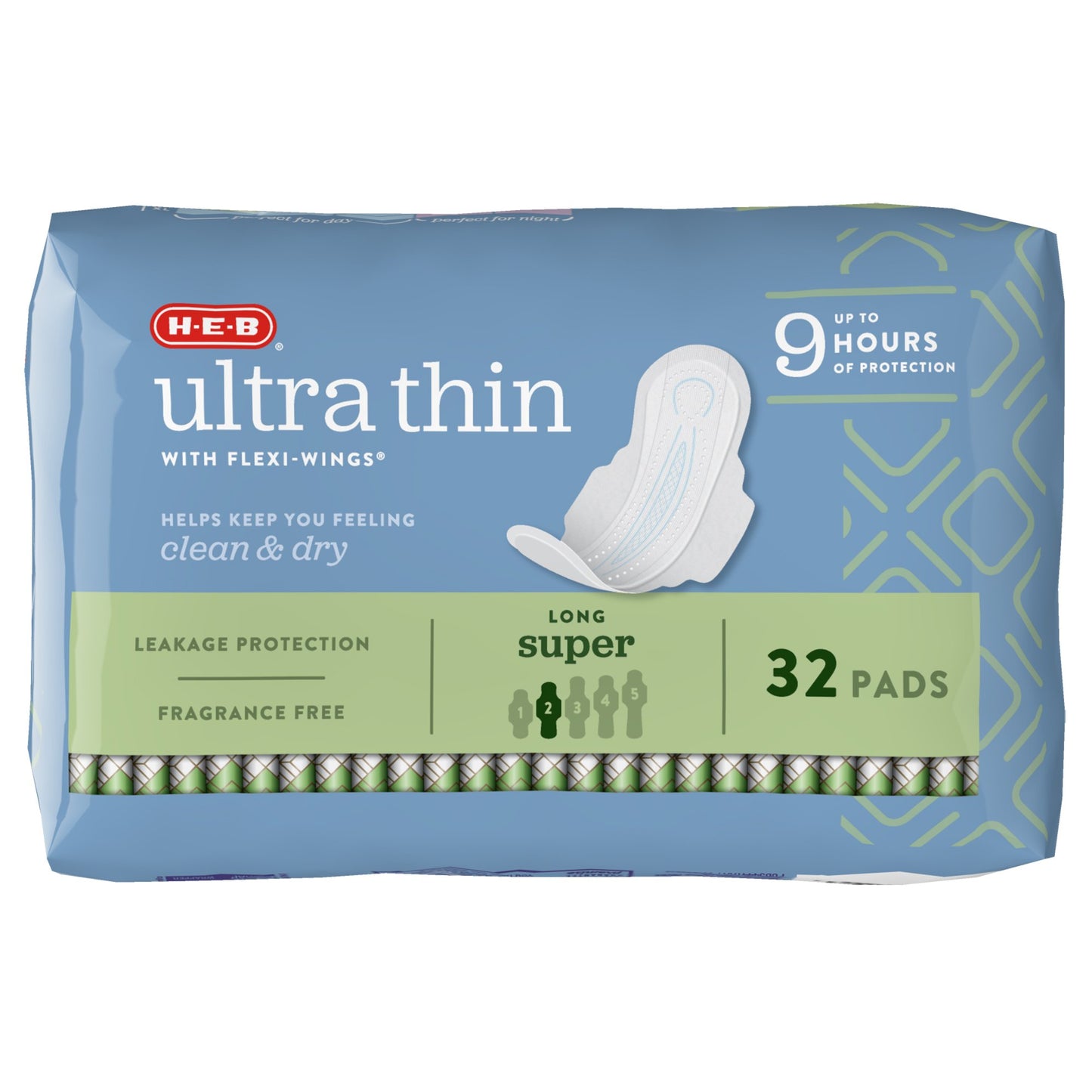 H-E-B Ultra Thin with Flexi-Wings Long Pads - Super