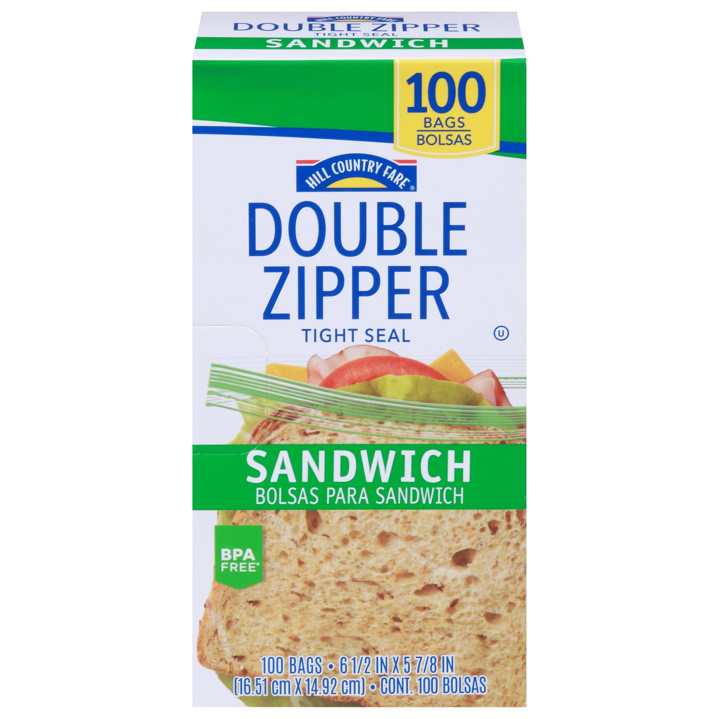 Hill Country Fare Double Zipper Sandwich Bags