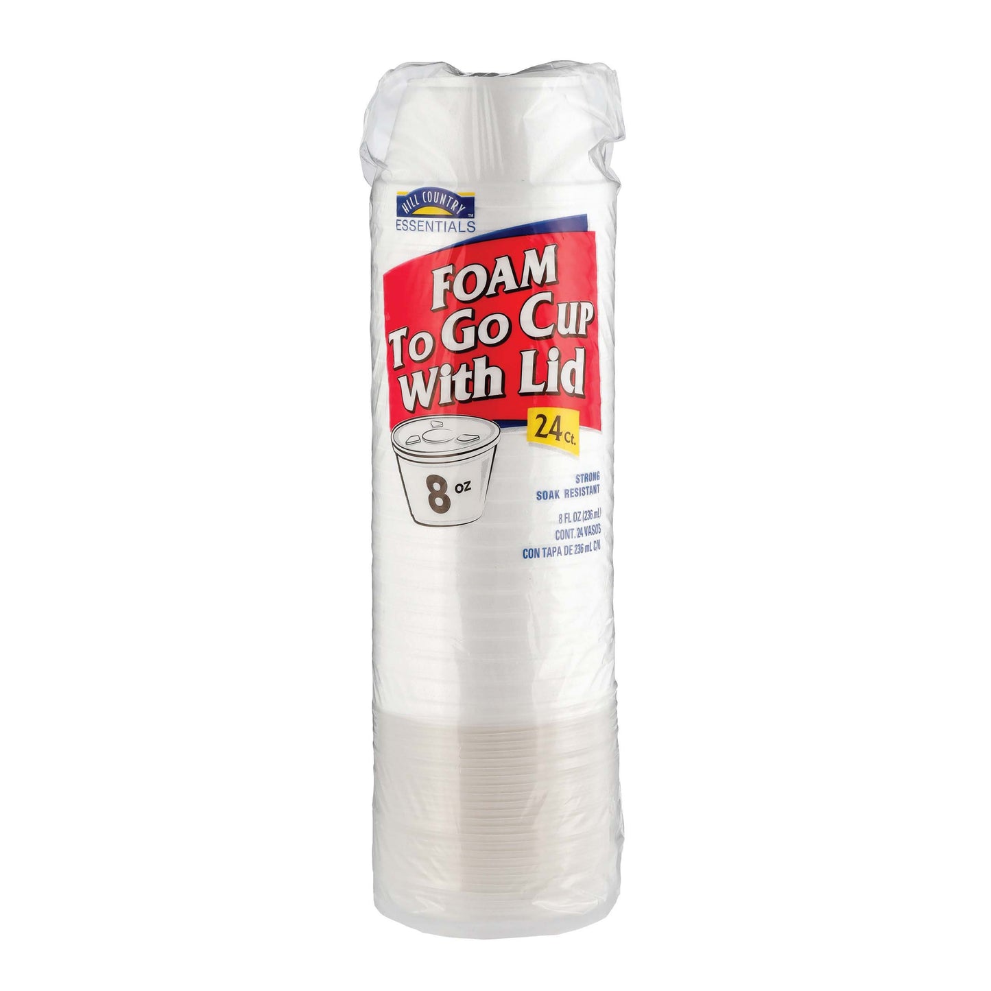 Hill Country Essentials 8 oz Foam To Go Cups with Lids