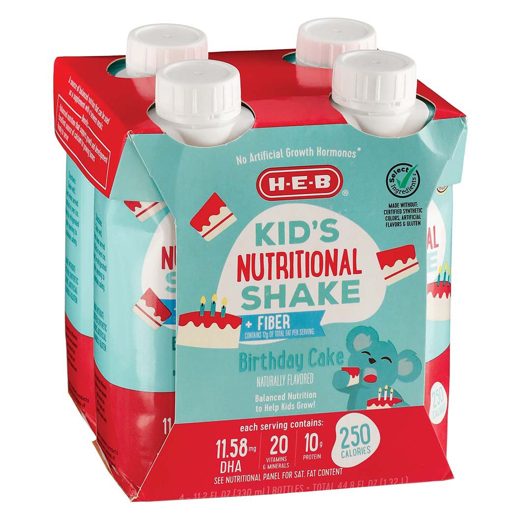 H-E-B Kid's Nutritional Shake + Fiber - Birthday Cake