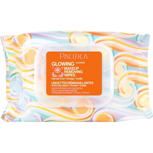 Pacifica Glowing Glycolic Acid Orange & Vanilla Makeup Removing Wipes