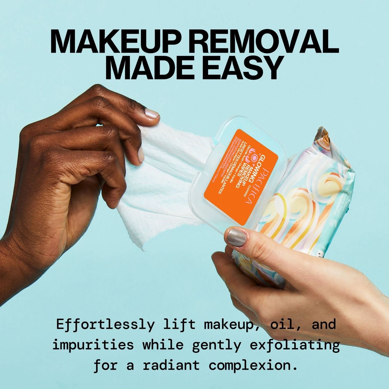 Pacifica Glowing Glycolic Acid Orange & Vanilla Makeup Removing Wipes