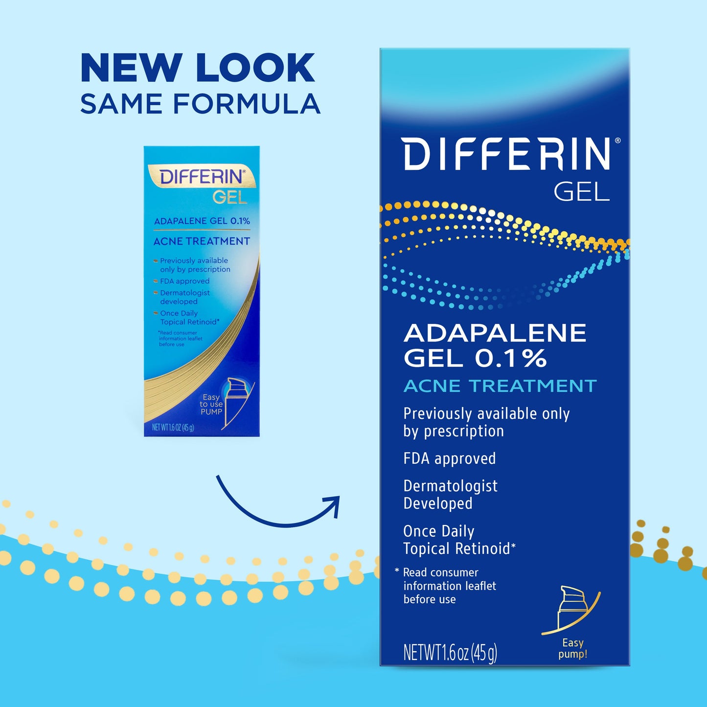 Differin Gel Acne Treatment 0.1% Adapalene Pump