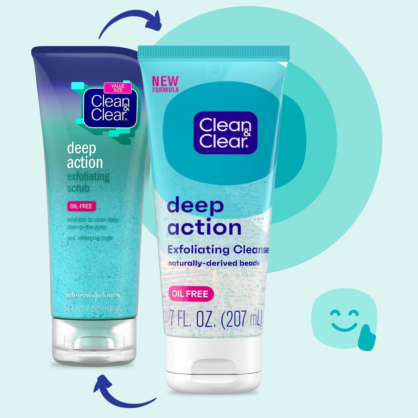 Clean & Clear Oil-Free Deep Action Exfoliating Facial Cleanser