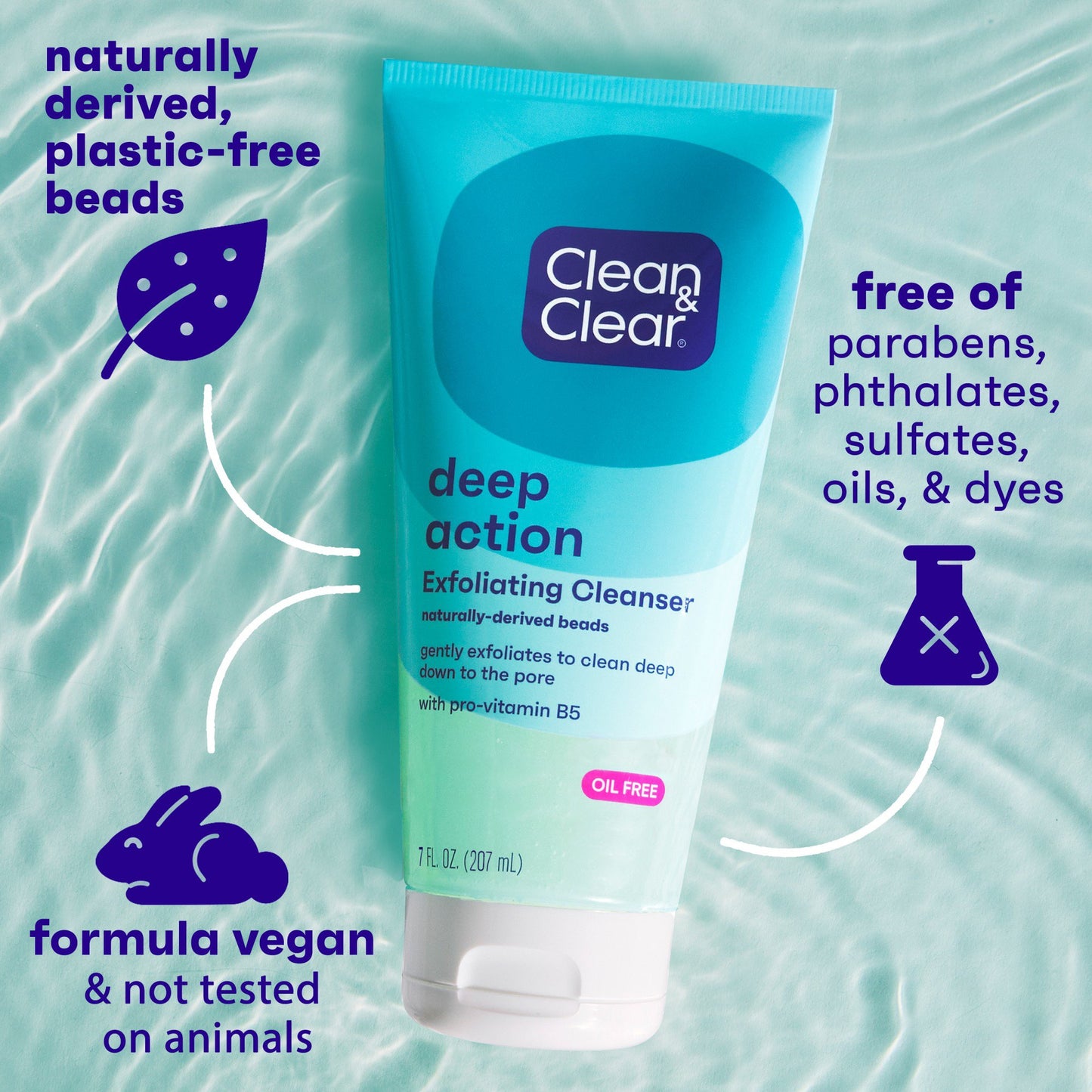 Clean & Clear Oil-Free Deep Action Exfoliating Facial Cleanser