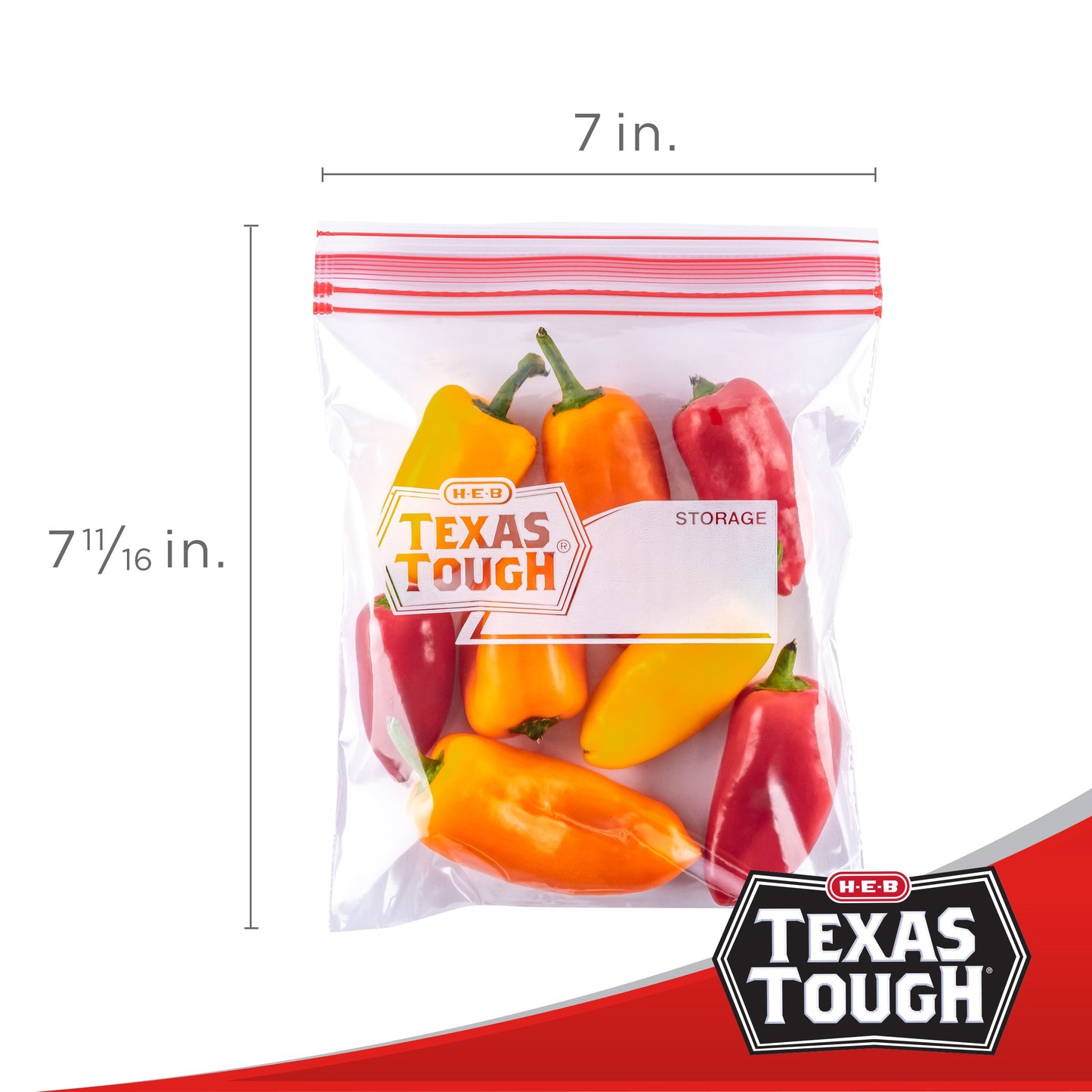 H-E-B Texas Tough Double Zipper Storage Bags - Variety Pack