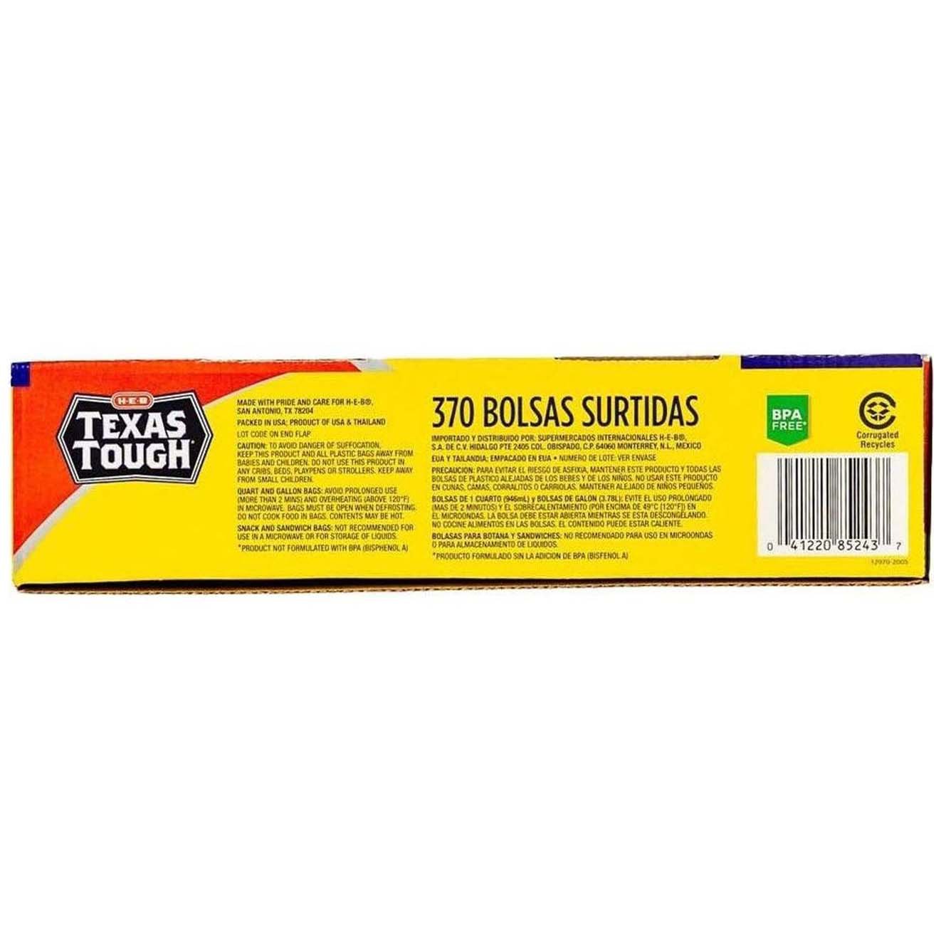 H-E-B Texas Tough Double Zipper Storage Bags - Variety Pack