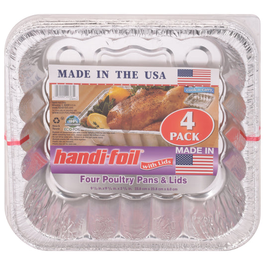 Handi-Foil Poultry Pans & Lids, 4 pk