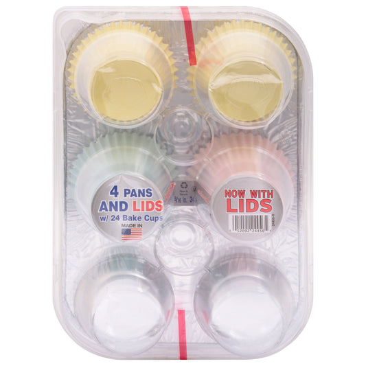 Handi-Foil 6-Cup Muffin Pans with Lids & Bake Cups