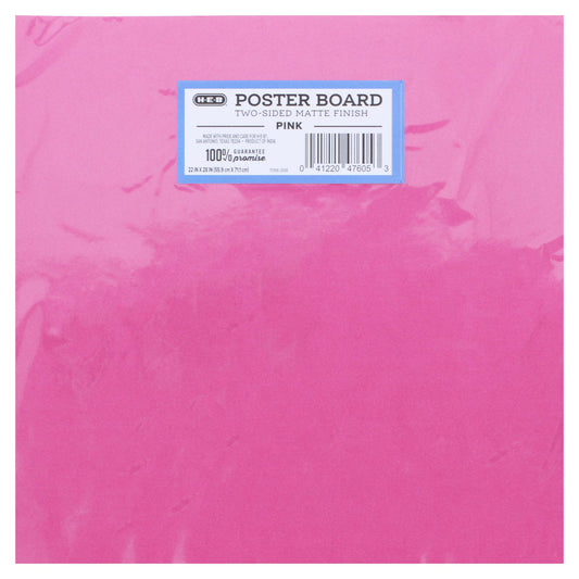 H-E-B Dual Sided Matte Poster Board - Pink