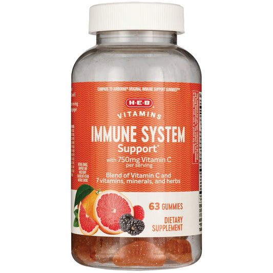 H-E-B Immune System Support Vitamin C 750 mg Gummies - Assorted Fruit