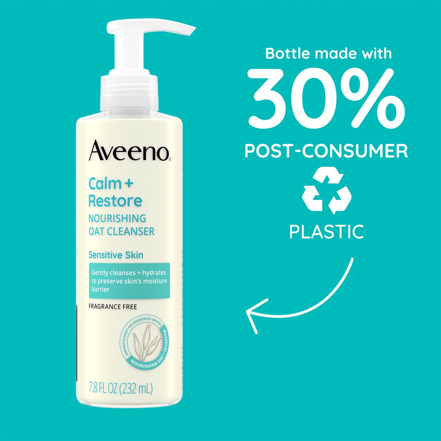 Aveeno Calm + Restore Nourishing Oat Cleanser for Sensitive Skin