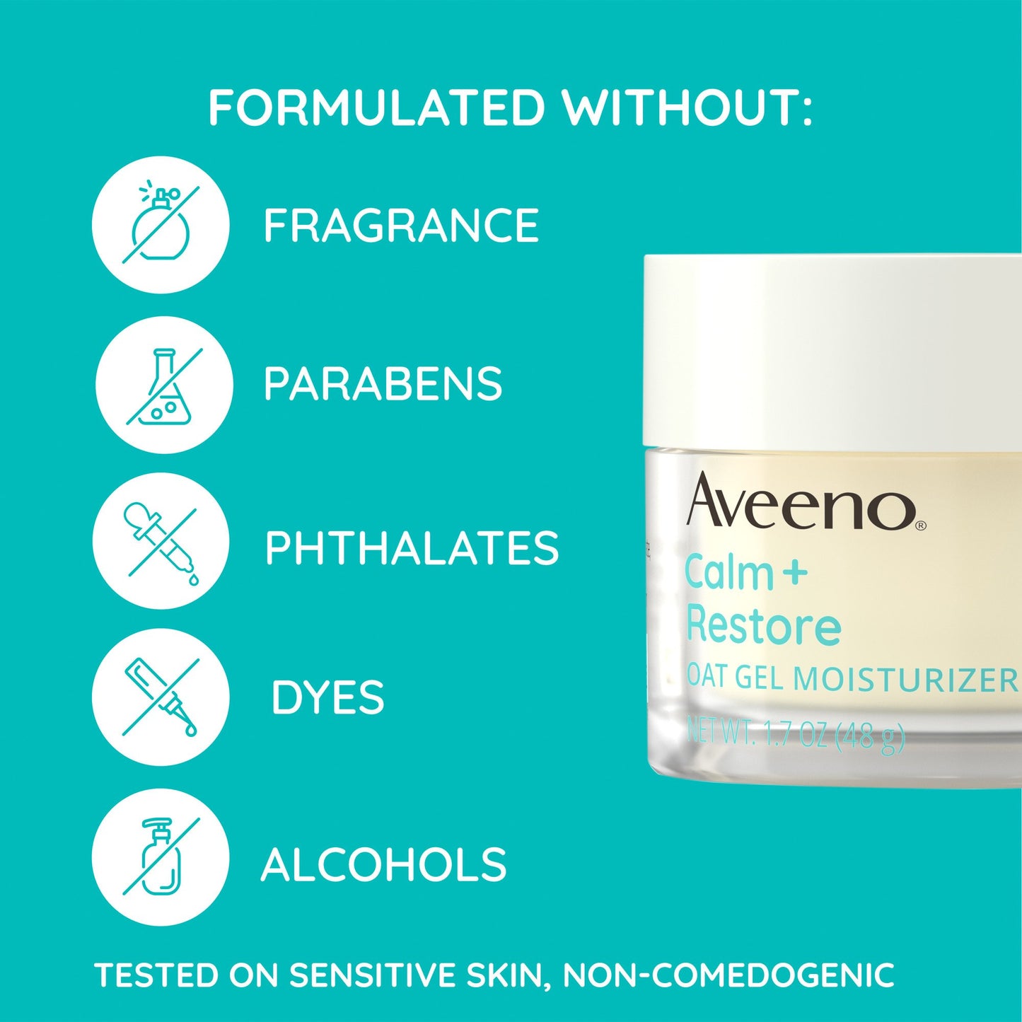 Aveeno Calm + Restore Oat Gel Face Moisturizer, For Sensitive Skin