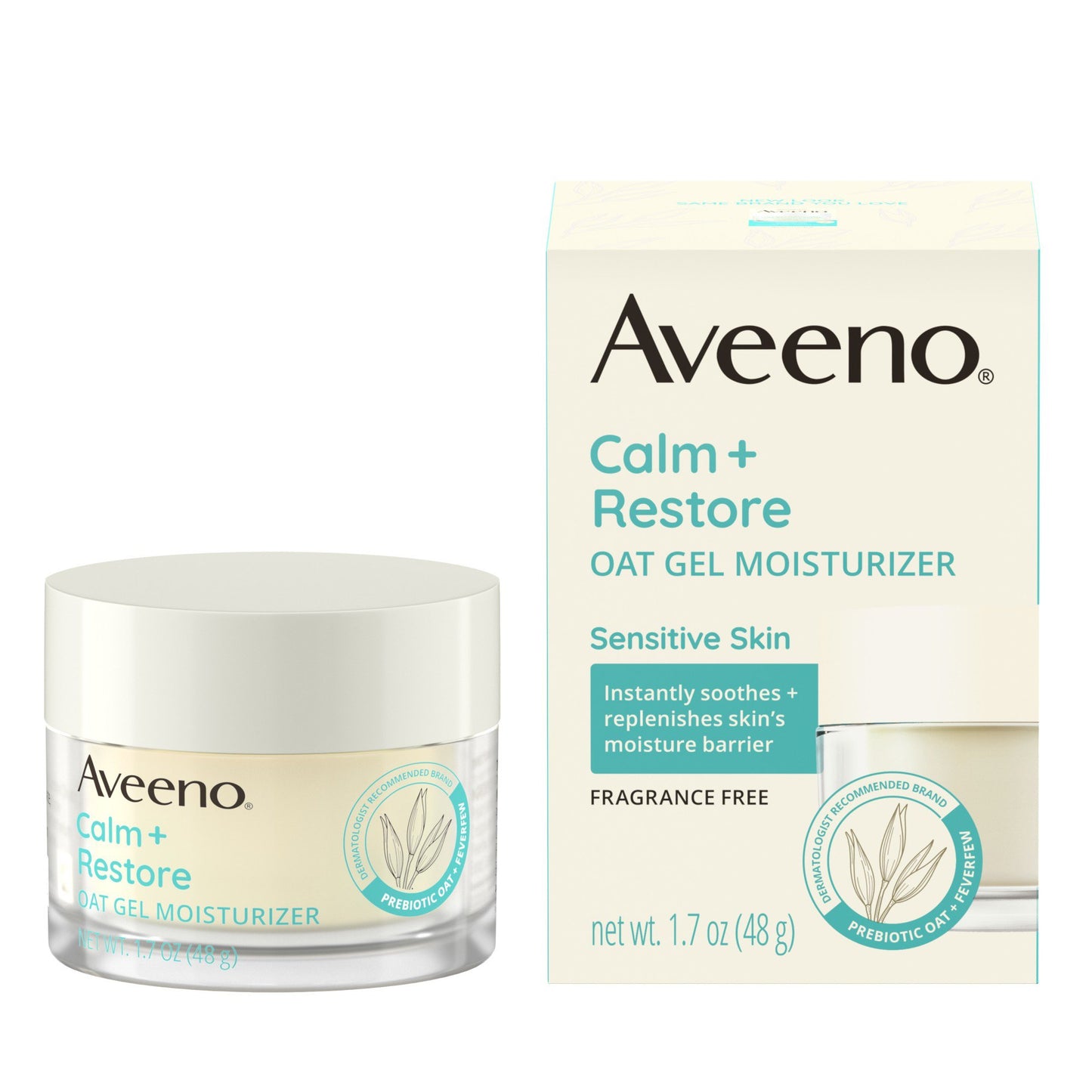 Aveeno Calm + Restore Oat Gel Face Moisturizer, For Sensitive Skin