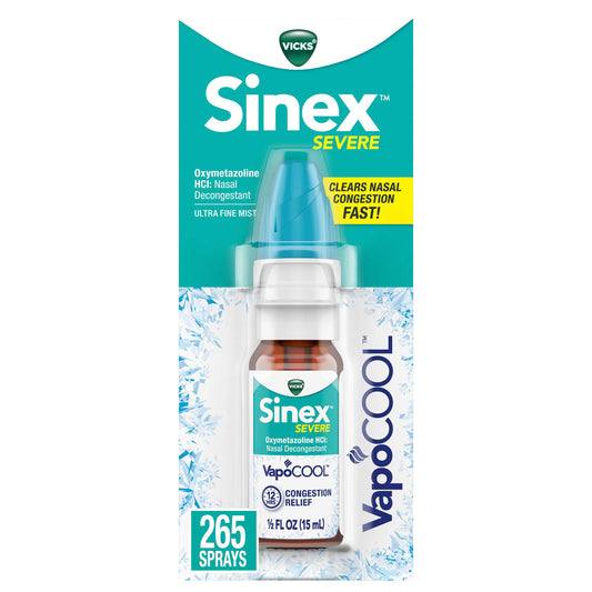 Vicks Sinex SEVERE Nasal Spray with VapoCOOL, Soothing Vicks Vapors, Decongestant Medicine