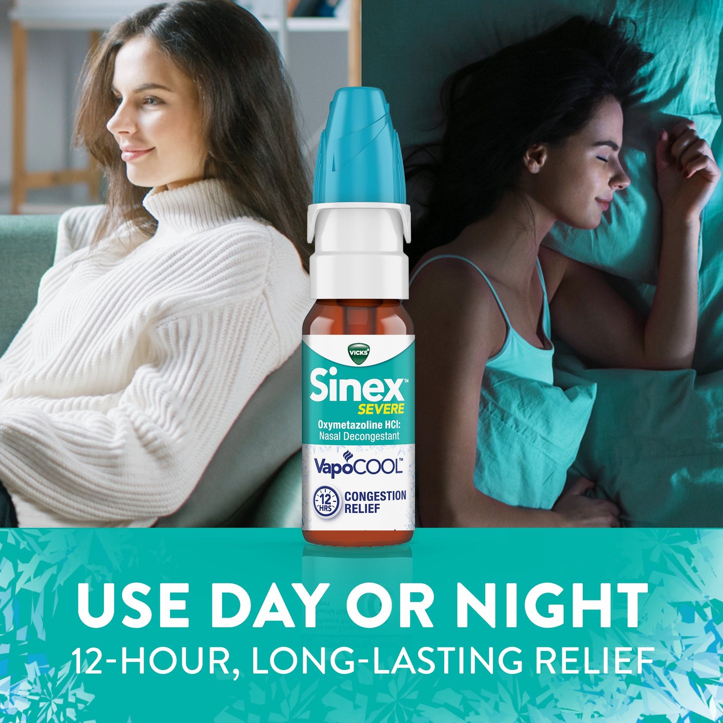 Vicks Sinex SEVERE Nasal Spray with VapoCOOL, Soothing Vicks Vapors, Decongestant Medicine