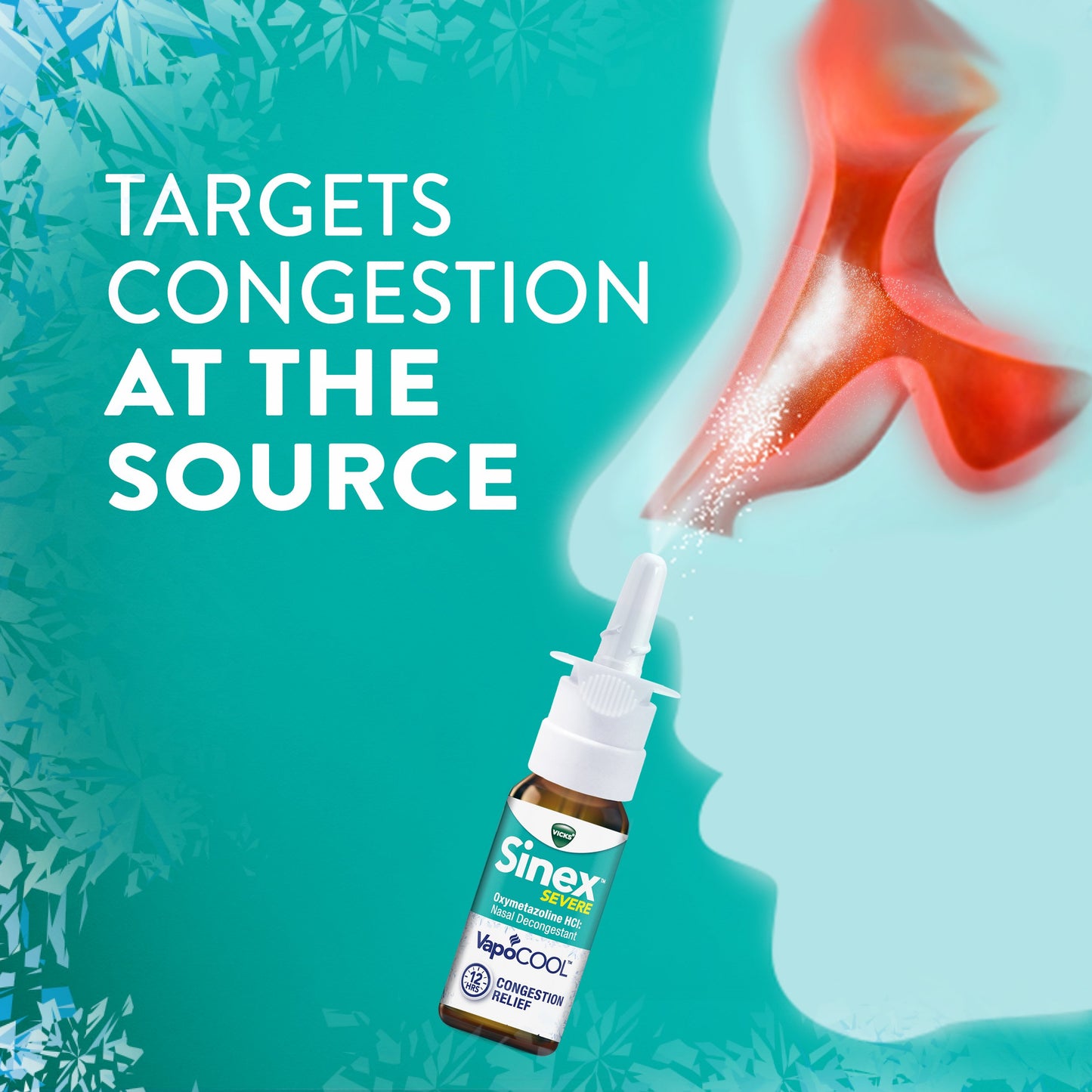 Vicks Sinex SEVERE Nasal Spray with VapoCOOL, Soothing Vicks Vapors, Decongestant Medicine