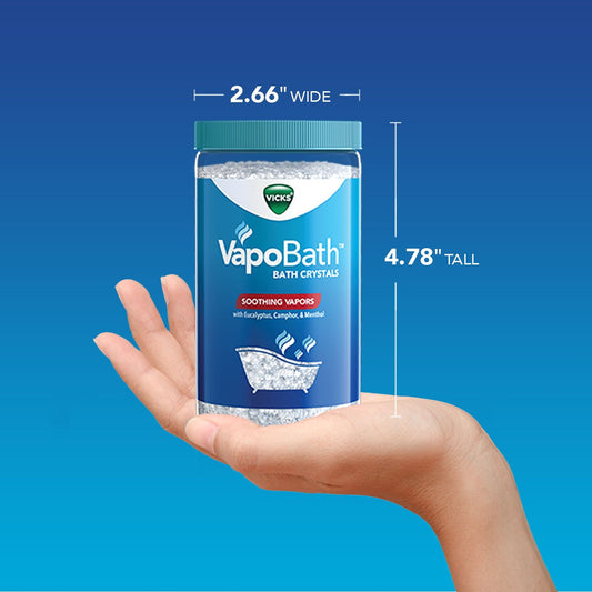 Vicks VapoBath, Bath Crystals, Soothing Non-Medicated Vicks Vapors, Refreshing Aromatherapy with Eucalyptus, Menthol, & Essential Oils