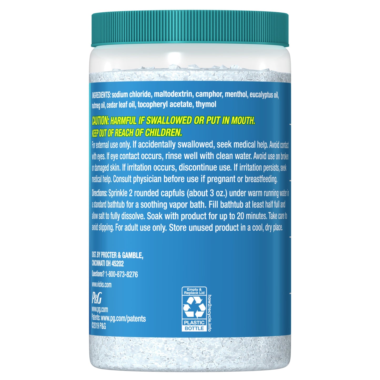 Vicks VapoBath, Bath Crystals, Soothing Non-Medicated Vicks Vapors, Refreshing Aromatherapy with Eucalyptus, Menthol, & Essential Oils