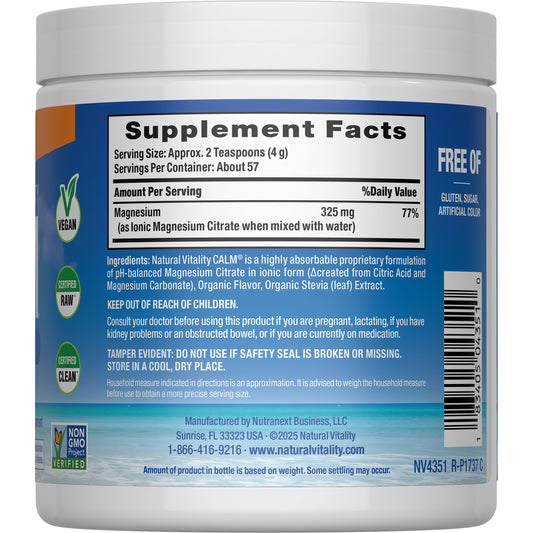 Natural Vitality Calm Magnesium Supplement Drink Mix - Orange