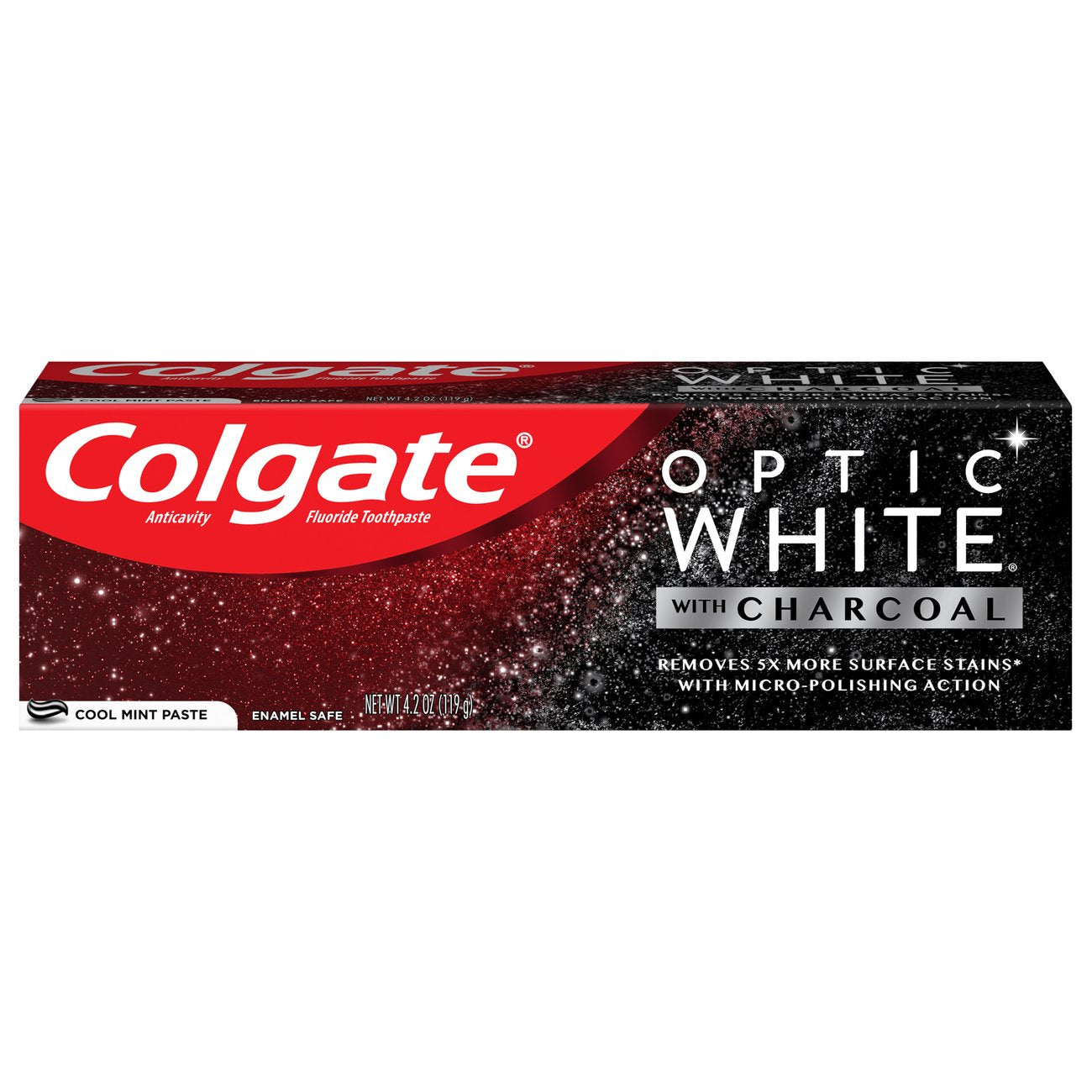 Colgate Optic White with Charcoal Anticavity Toothpaste - Cool Mint