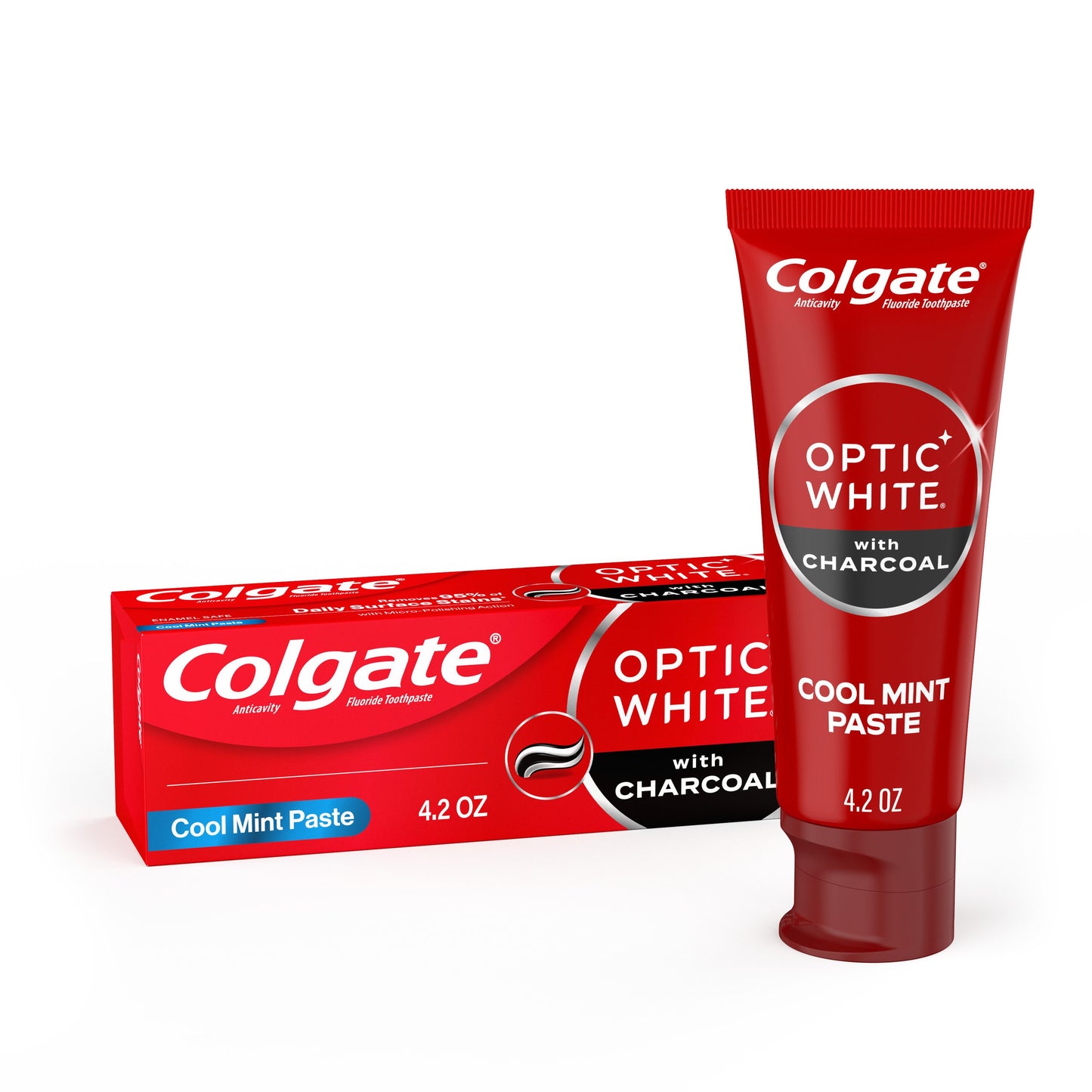 Colgate Optic White with Charcoal Anticavity Toothpaste - Cool Mint