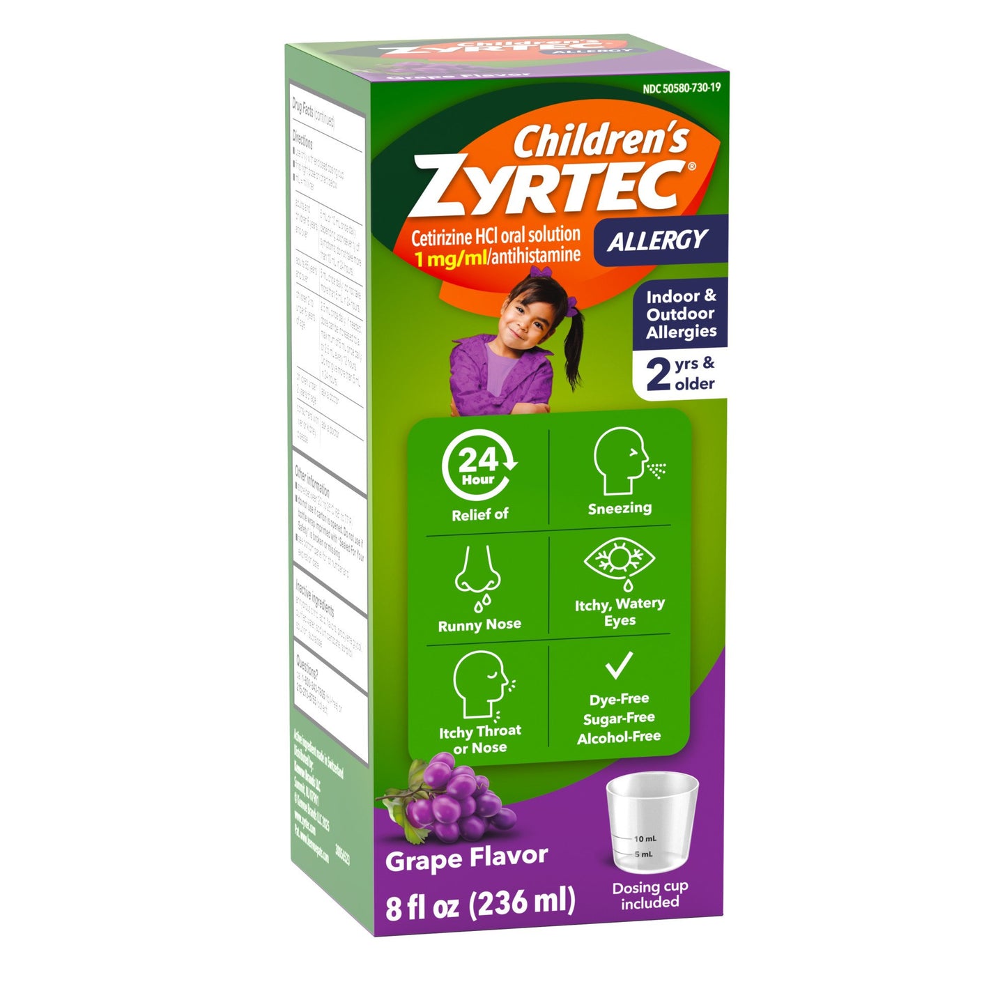 Children's Zyrtec 24 Hour Allergy Relief Syrup, Grape