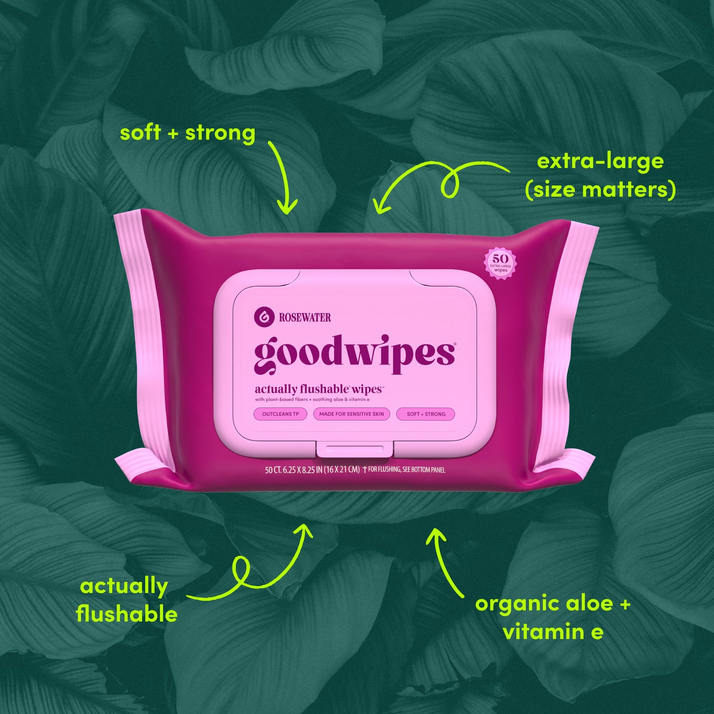 Goodwipes XL Flushable Wipes - Rosewater