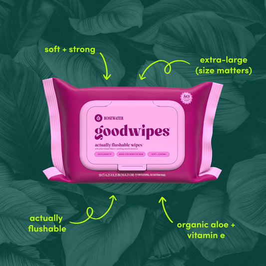 Goodwipes XL Flushable Wipes - Rosewater