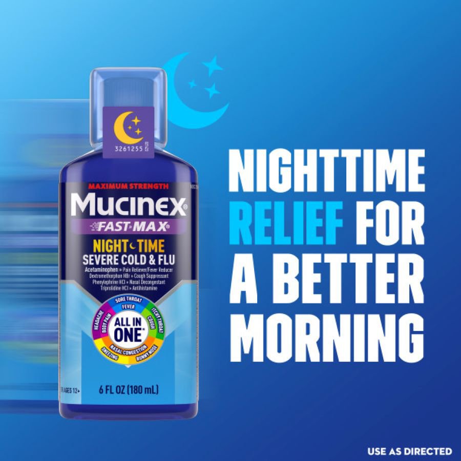 Mucinex Nightshift Adult Liquid - Severe Cold & Flu