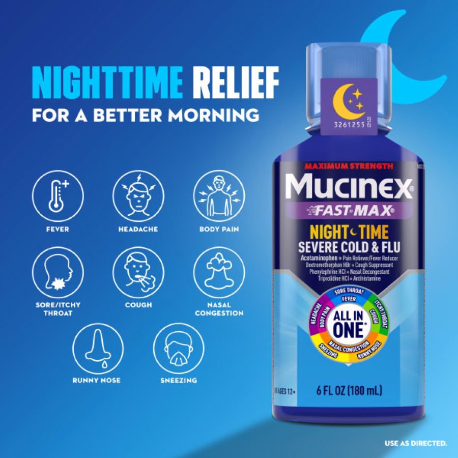 Mucinex Nightshift Adult Liquid - Severe Cold & Flu