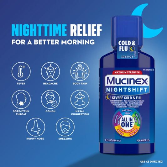 Mucinex Fast-Max Cold & Flu and Nightshift Severe Cold & Flu