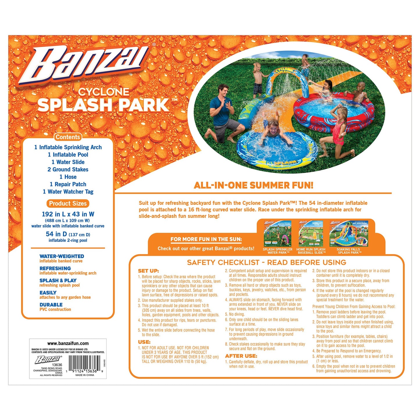 Banzai Cyclone Splash Water Park Set