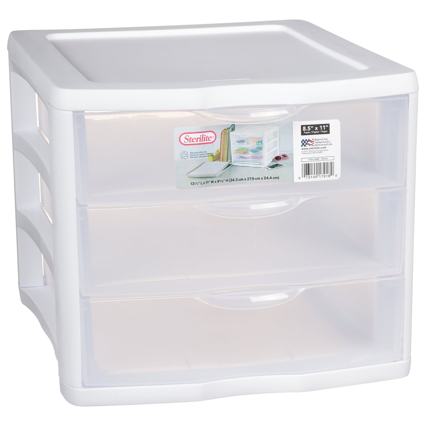 Sterilite 3-Drawer Storage Unit - White