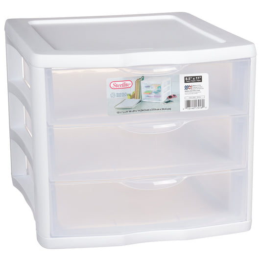 Sterilite 3-Drawer Storage Unit - White