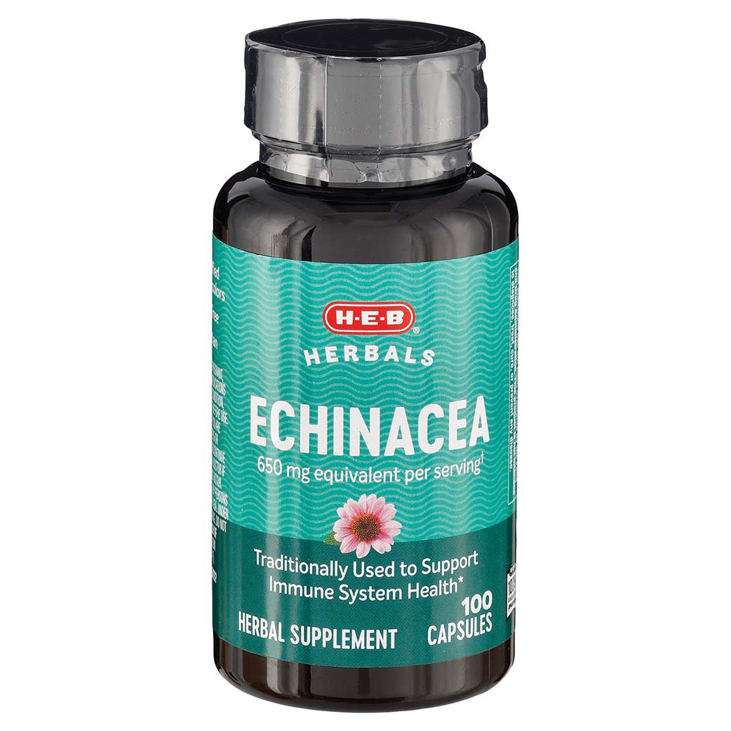 H-E-B Herbals Echinacea Capsules - 650 mg