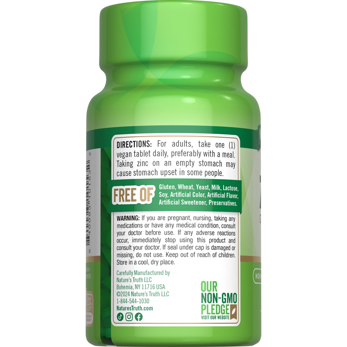 Nature's Truth Chelated Zinc 50 mg Tablets