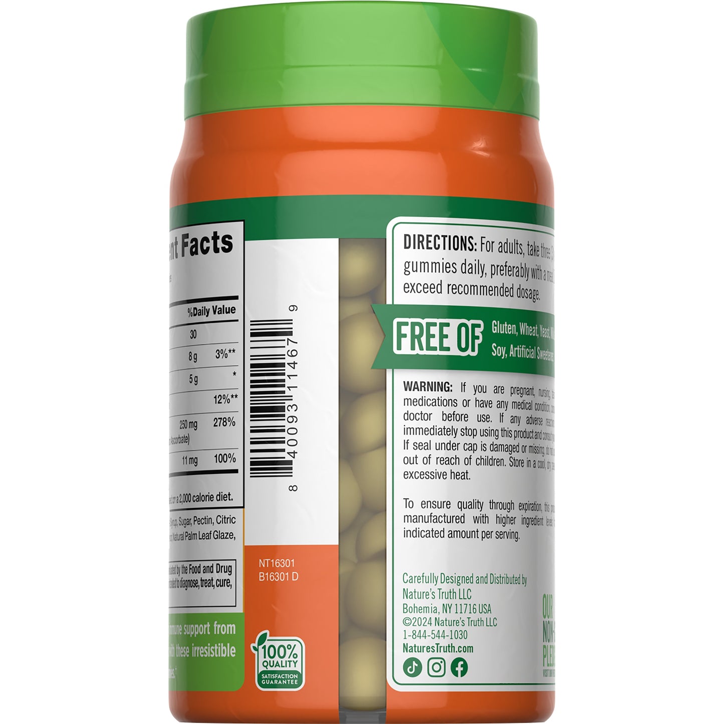 Nature's Truth Vitamin C + Zinc Gummies - Lemon Flavor