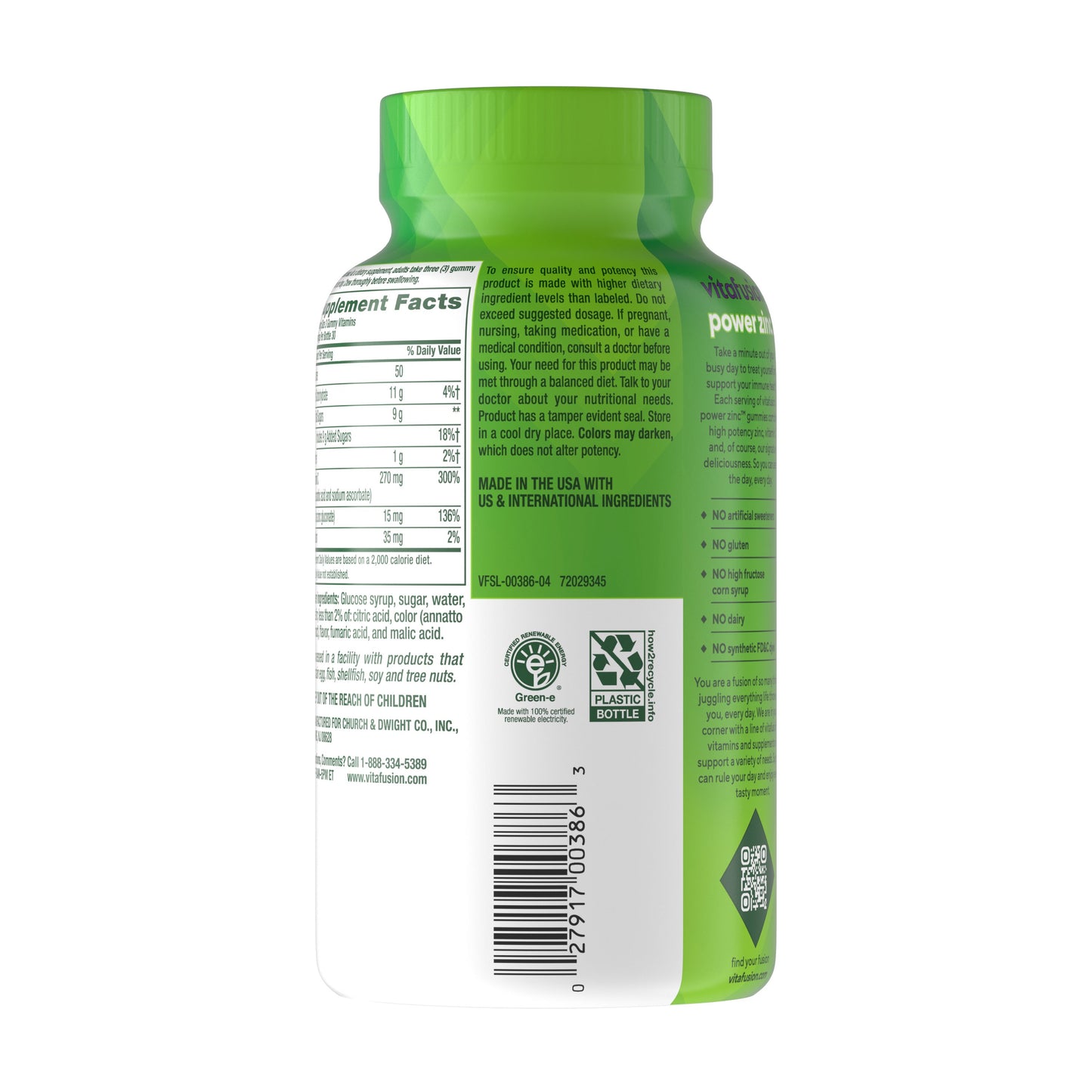 Vitafusion Power Zinc 15 mg + Vitamin C Adult Gummies